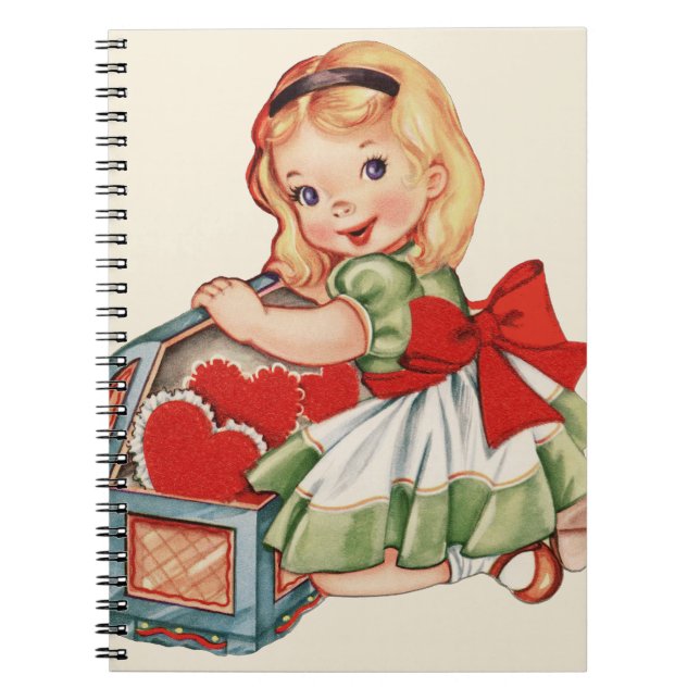 Carnet Heart Girl Enfant Retro Enfants mignons (Devant)