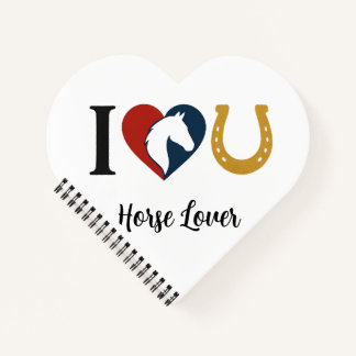 Carnet Heart Shaped Spiral Bound Notebook for Horse Lover