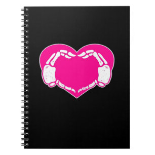 Carnet Heart Skeleton mains gothique Valentine classique