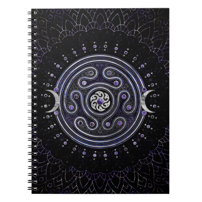 Carnet Hecate Wheel Orament avec Améthyste et Argent (Devant)