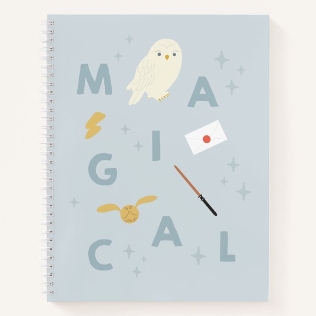 Carnet Hedwigh "magique" typographie graphique (Devant)