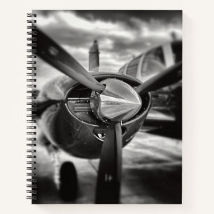 Carnet Hélice d'avion Noir et Blanc