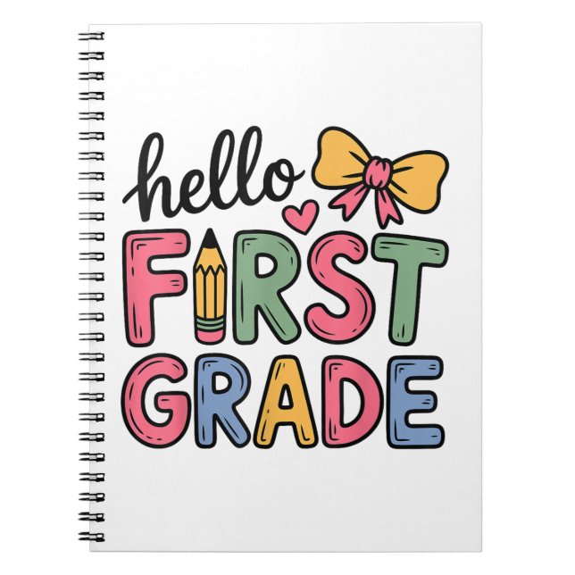 Carnet Hello First Grade Coquette Bow enseignant (Devant)