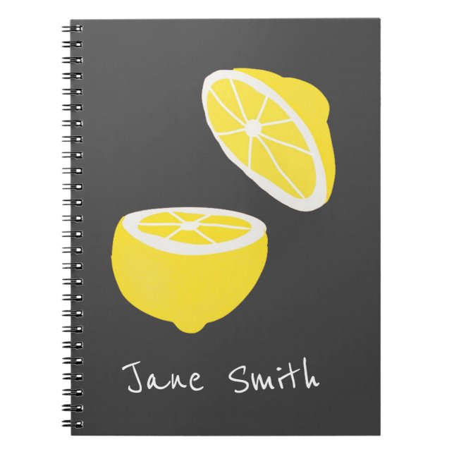 Carnet Hello Lemon jaune moderne fruit (Devant)