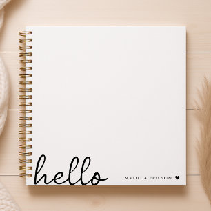 Carnet Hello minimal Heart Clean Simple White