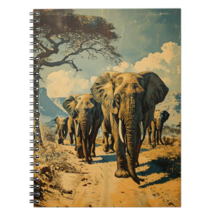 Carnet Herbe d'éléphants Vintage