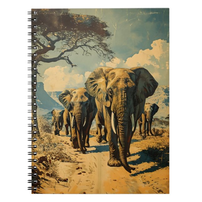 Carnet Herbe d'éléphants Vintage (Devant)