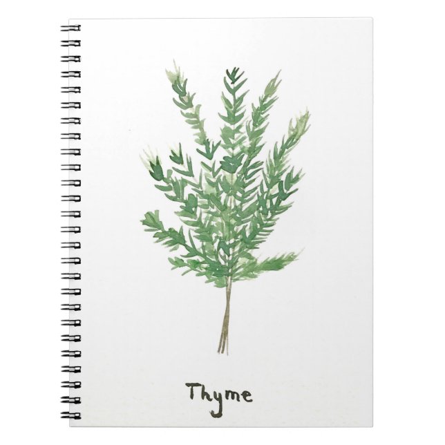 Carnet Herbes de thym vert botanique vintage jardin plant (Devant)
