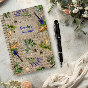 Carnet Herbes et bénéfiques motif personnalisé été