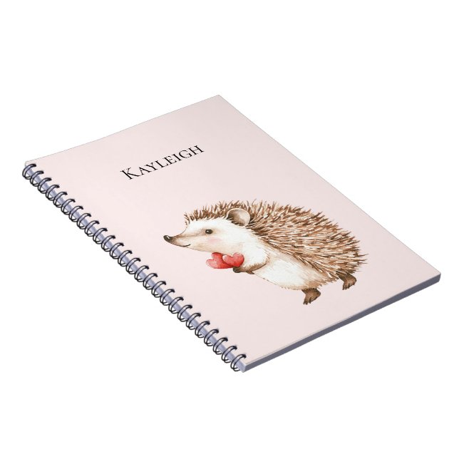 Carnet Hérisson des Coeurs rouges roses (Côté Droit)