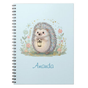 Carnet Hérisson mignon avec lanterne