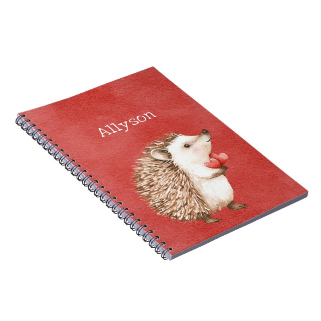 Carnet Hérissons Rouges Mignons (Côté Droit)