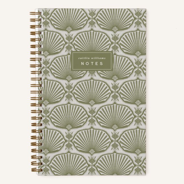 Carnet Heritage Olive | Deco Fans Personalized (Recto)