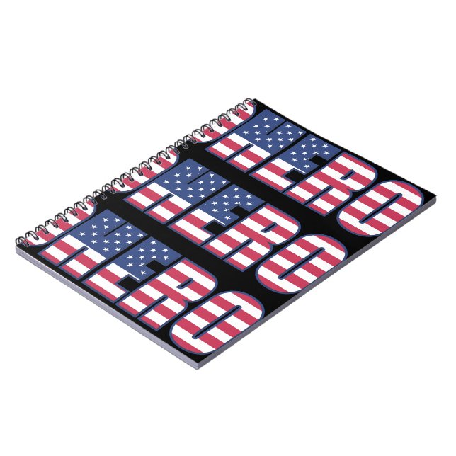 Carnet Hero américain Drapeau Étoiles rayures rouge blanc (Côté gauche)