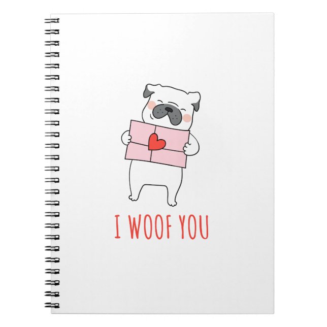 Carnet Heureuse Sainte-Valentin - Drôle Chien Valentine C (Devant)