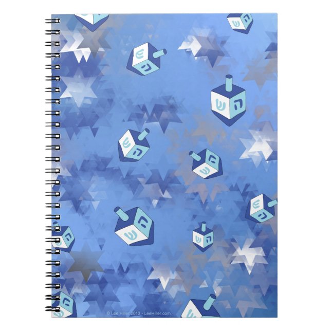 Carnet Heureux Hanoukka Falling Star et Dreidels (Devant)