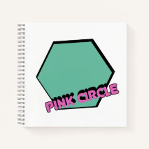 Hexagone vert vintage avec texte rond rose