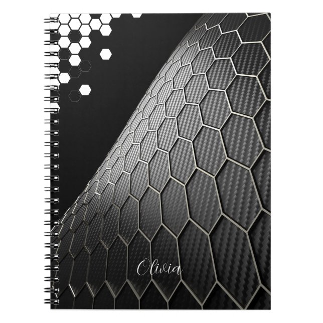Carnet Hexagons géométriques Vintages et élégants Personn (Devant)