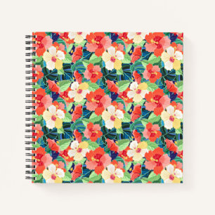 Carnet Hibiscus coloré Motif