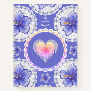 Carnet Hibiscus & dentelle BLEU