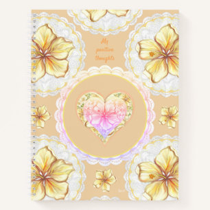 Carnet Hibiscus & dentelle JAUNE