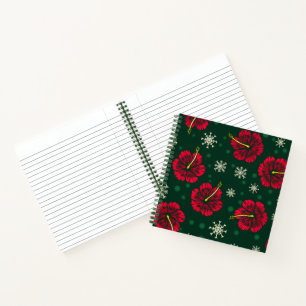 Carnet Hibiscus floral tropical Snowflakes Noël