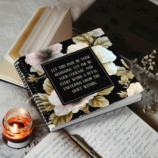 Carnet Hibiscus Muet Inspirationnel Gothique Floral