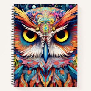 Carnet Hibou animal coloré Enchanter Abstrait