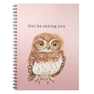 Carnet Hibou Brun Rose Blush Je Vous Verrai