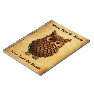 Carnet Hibou Cône de Pin