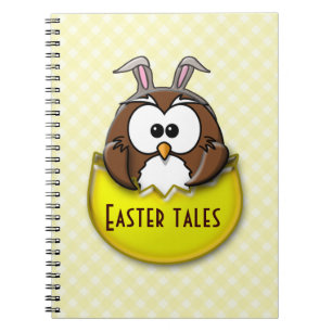 Carnet hibou de Pâques - jaune
