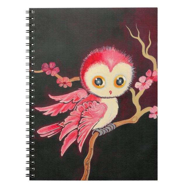 Carnet Hibou rouge doux (Devant)