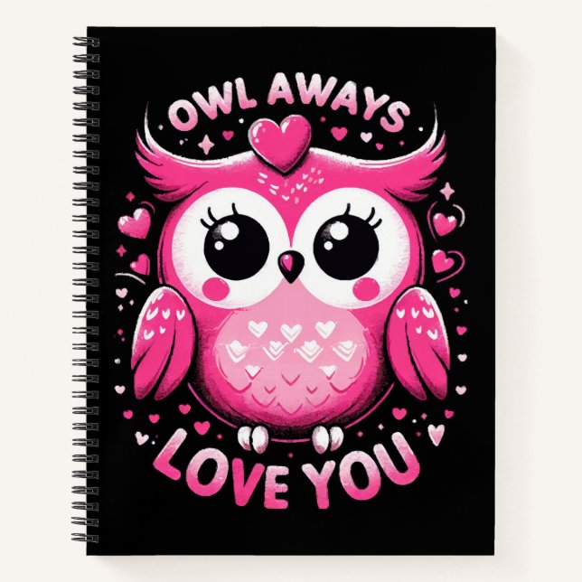 Carnet Hibou t'aime toujours - Saint-Valentin (Devant)