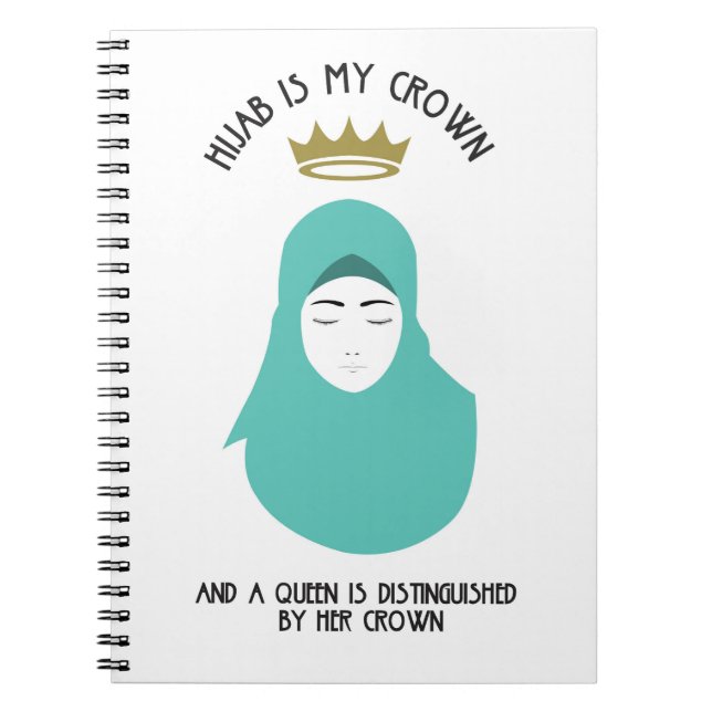 Carnet Hijab est ma couronne - AQUA (Devant)