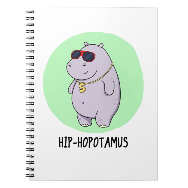 Carnet Hip-Hopotamus Drôle de jeu de mots sur l'hippopota (Devant)