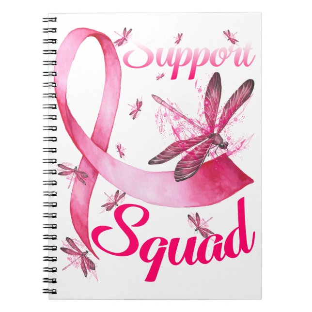 Carnet Hippie Dragonfly rose Ruban Cancer du sein (Devant)