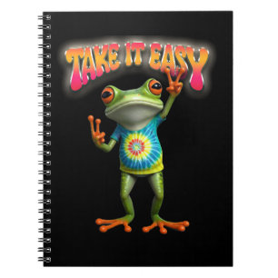 Carnet Hippie Grenouille Prenez les Choses Facilement Amu