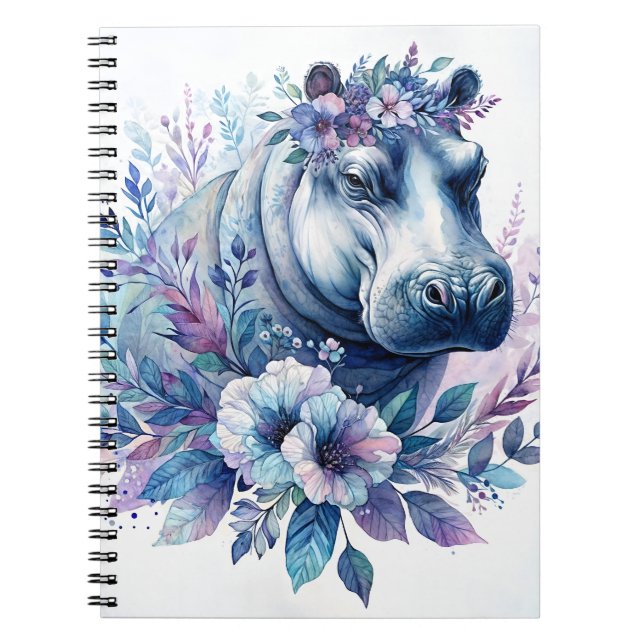 Carnet Hippo Aquarelle Art Floral (Devant)