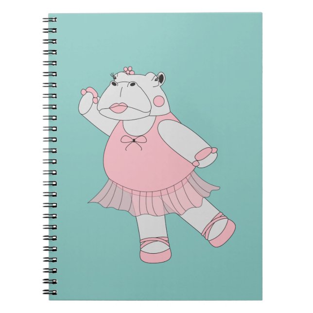 Carnet hippopotame ballerine illusima (Devant)