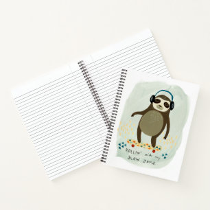 Carnet Hipster Sloth   Rollin' Avec Mes Jams Lents