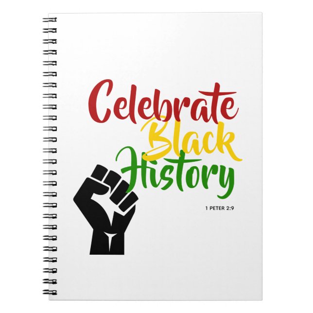 Carnet HISTOIRE NOIRE MOIS Motivationnel Célébrer BHM (Devant)