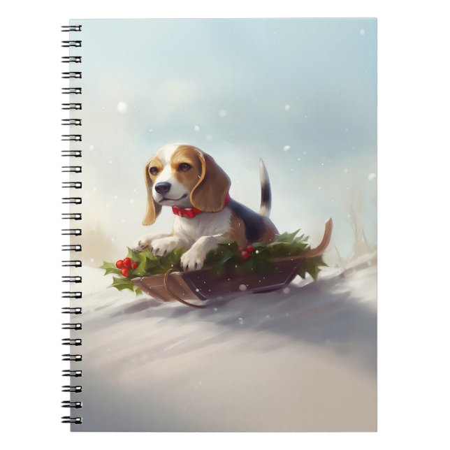 Carnet hiver de neige de Noël beagle (Devant)