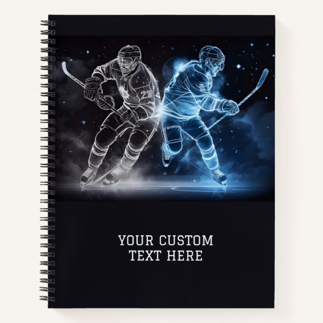 Carnet Hockey sur glace sur texte personnalisé (Devant)