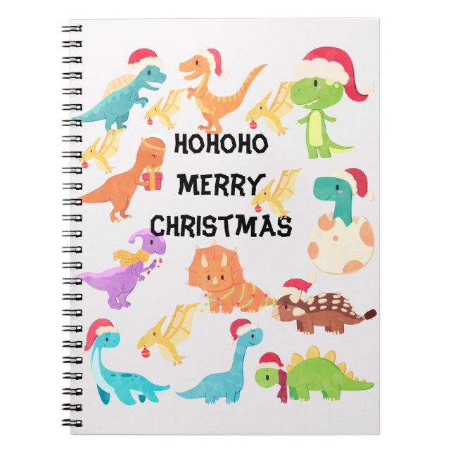 Carnet HoHoHo Joyeux Noël Dinosaure   (Devant)