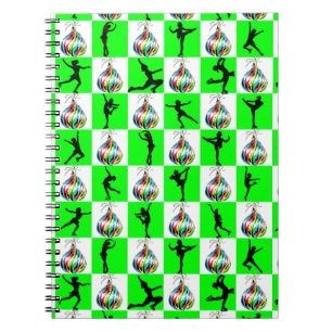 CARNET HOLLY JOLLY FIGURE SKATING NOËL DESIGN
