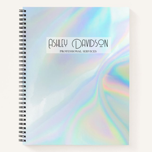 Carnet Holographie, holographique | Moderne Glam Business (Devant)