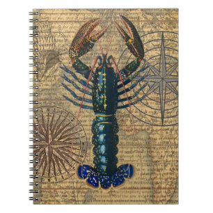 Carnet Homard Coquillages Fruits de mer Maine Classique O