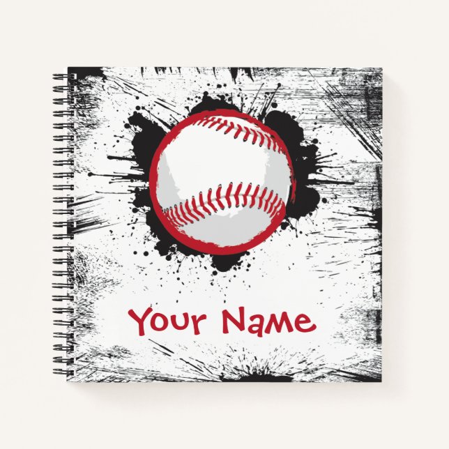 Carnet Home Run Baseball Splatter Design (Devant)