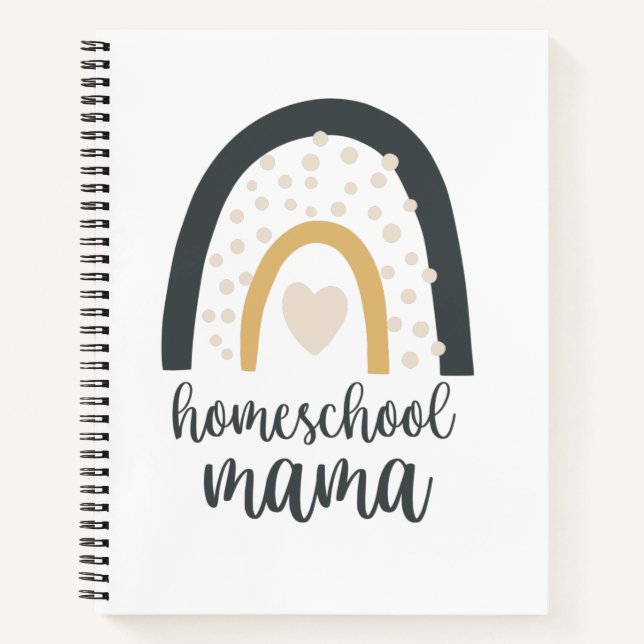 Carnet Homeschool Mama Boho Rainbow Heart Checklist (Devant)