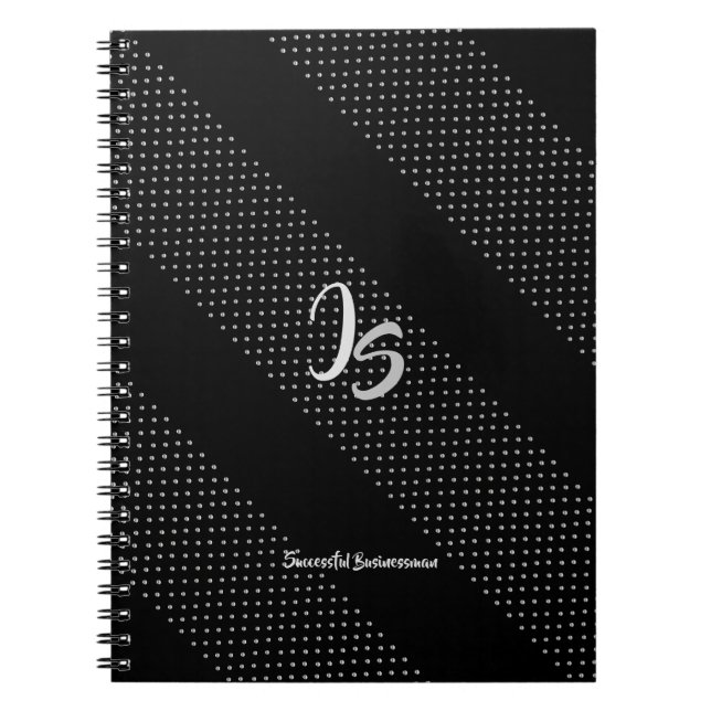 Carnet "Homme d'affaires prospère" Silver personnel Monog (Devant)